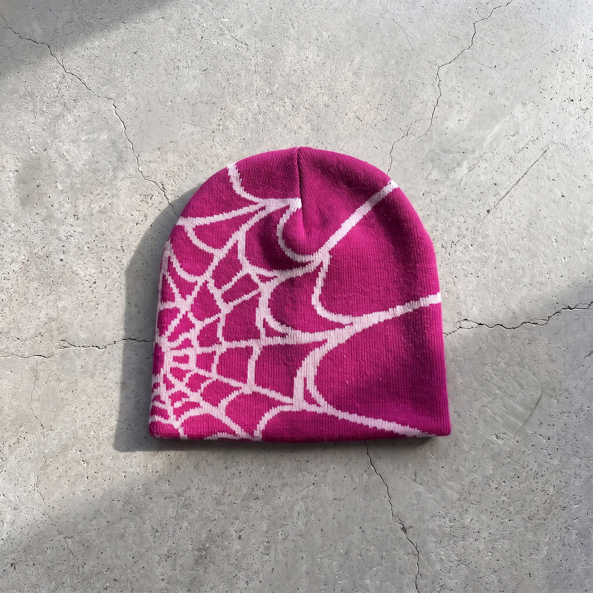 Unisex Y2K Spider Web Skull Cap Beanie - Viral Graphic Jacquard Knit Streetwear Grunge Aesthetic Hat