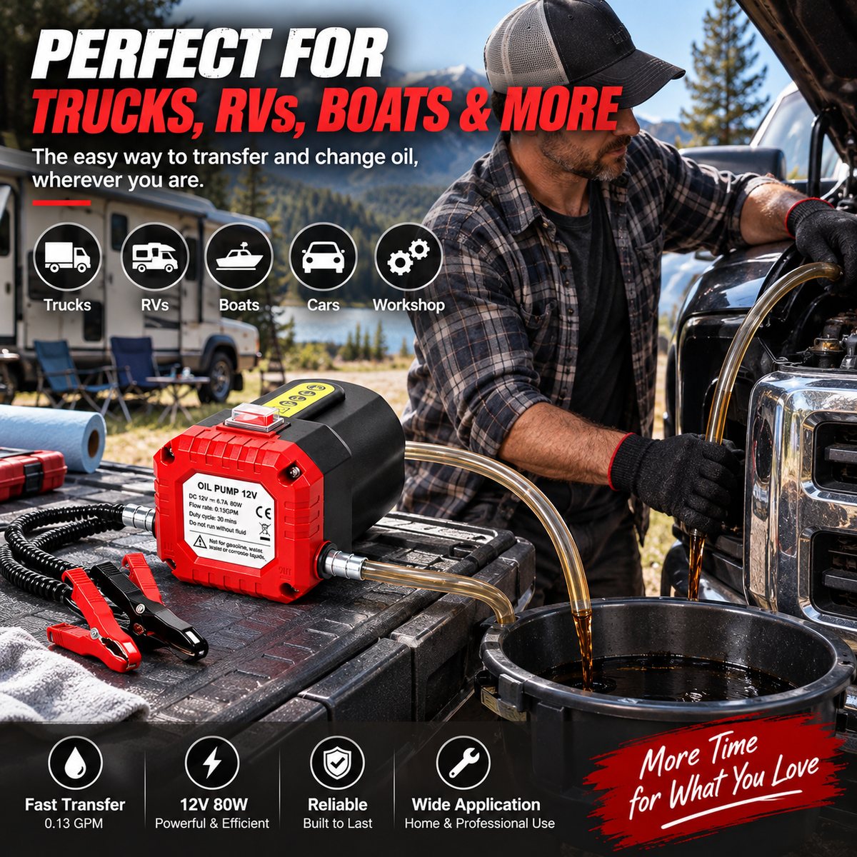 🔧 12V 80W Electric Oil Extractor Pump – Fast, Cleaner Oil Changes🔥