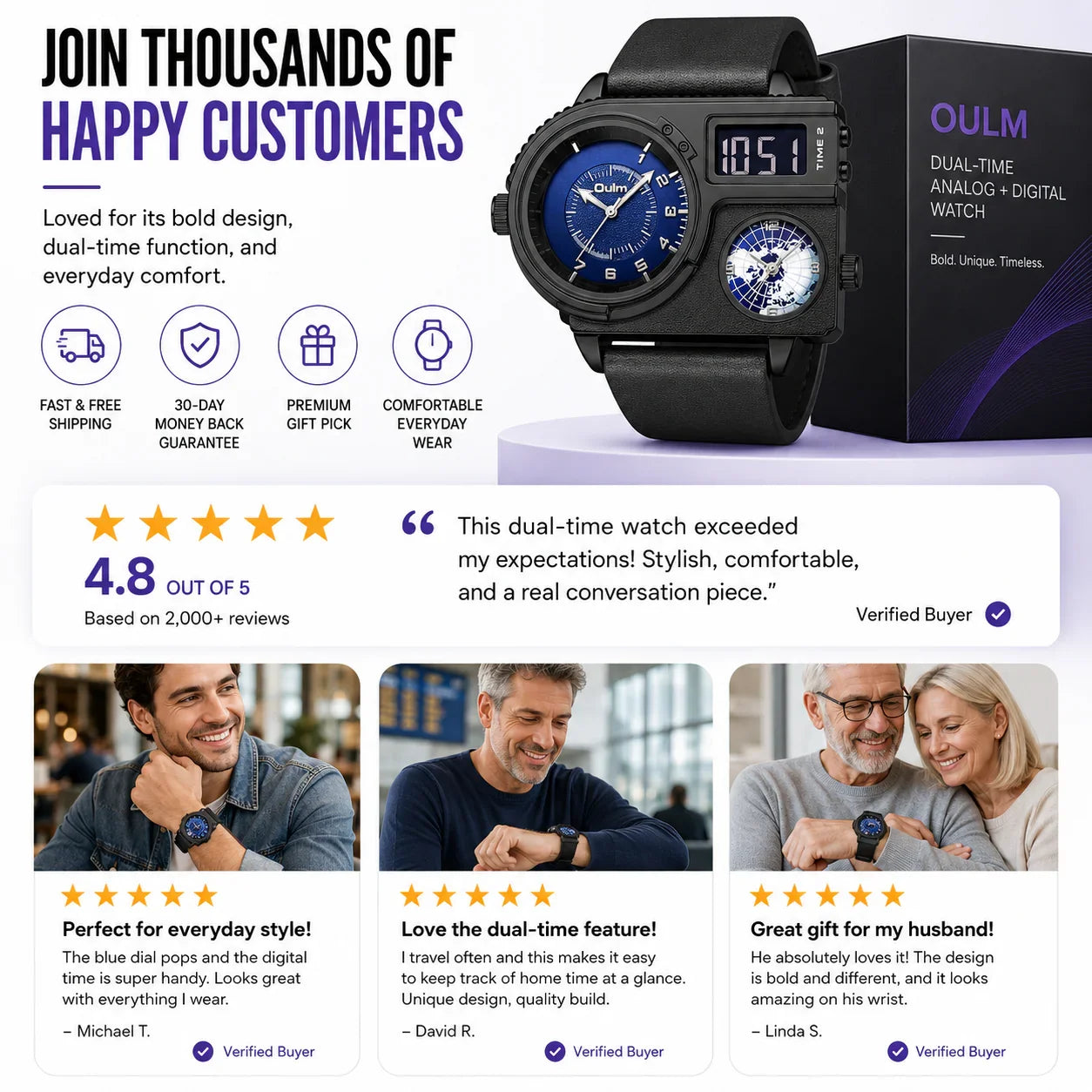 DESIGNED FOR GLOBAL THINKERS-Multi-Time Zone Watch