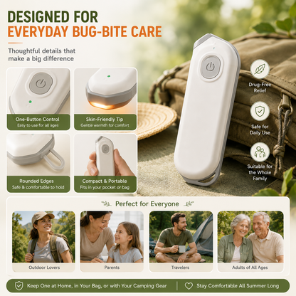 🔥Portable Hot‑Compress Electric Itch‑Relief Device, Heating Soothing Stick for Adults and Toddlers for Outdoor Use