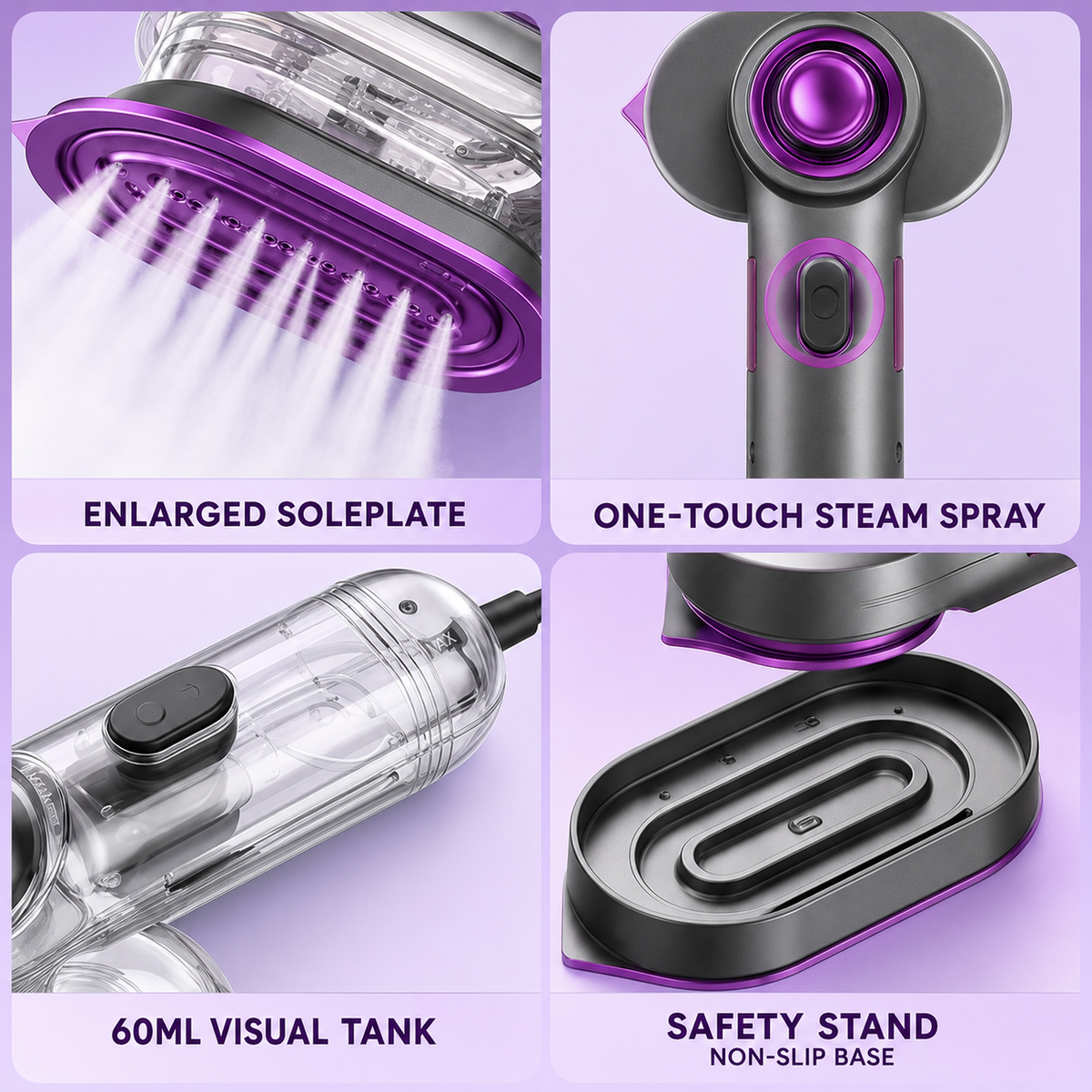 Compact 2-in-1 Handheld Garment Steamer & Iron
