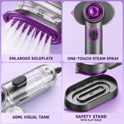Compact 2-in-1 Handheld Garment Steamer & Iron