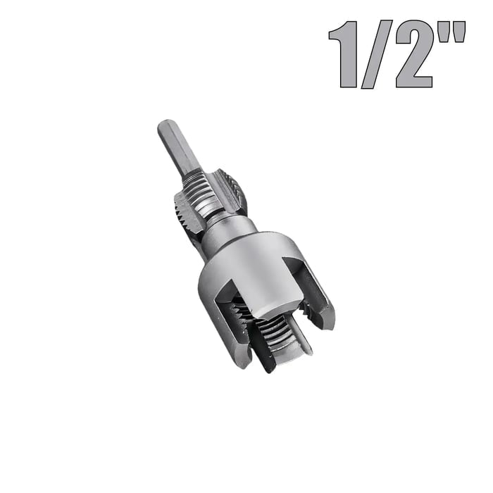 ⚡Drill-Powered Pipe Thread Cutting Bit — Internal & External Threading for 1/2' & 3/4' Plastic Pipes
