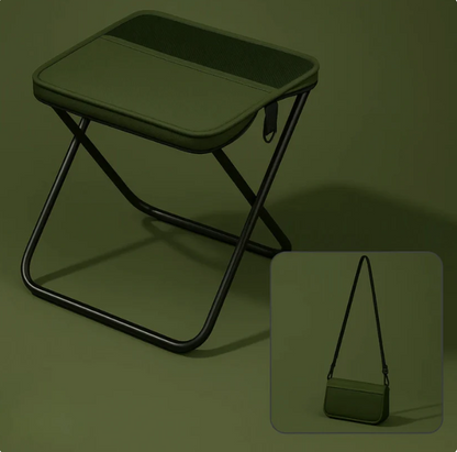 Unisex Nylon Fabric Portable Folding Stool - Compact Adult Fit Collapsible Backpack Chair