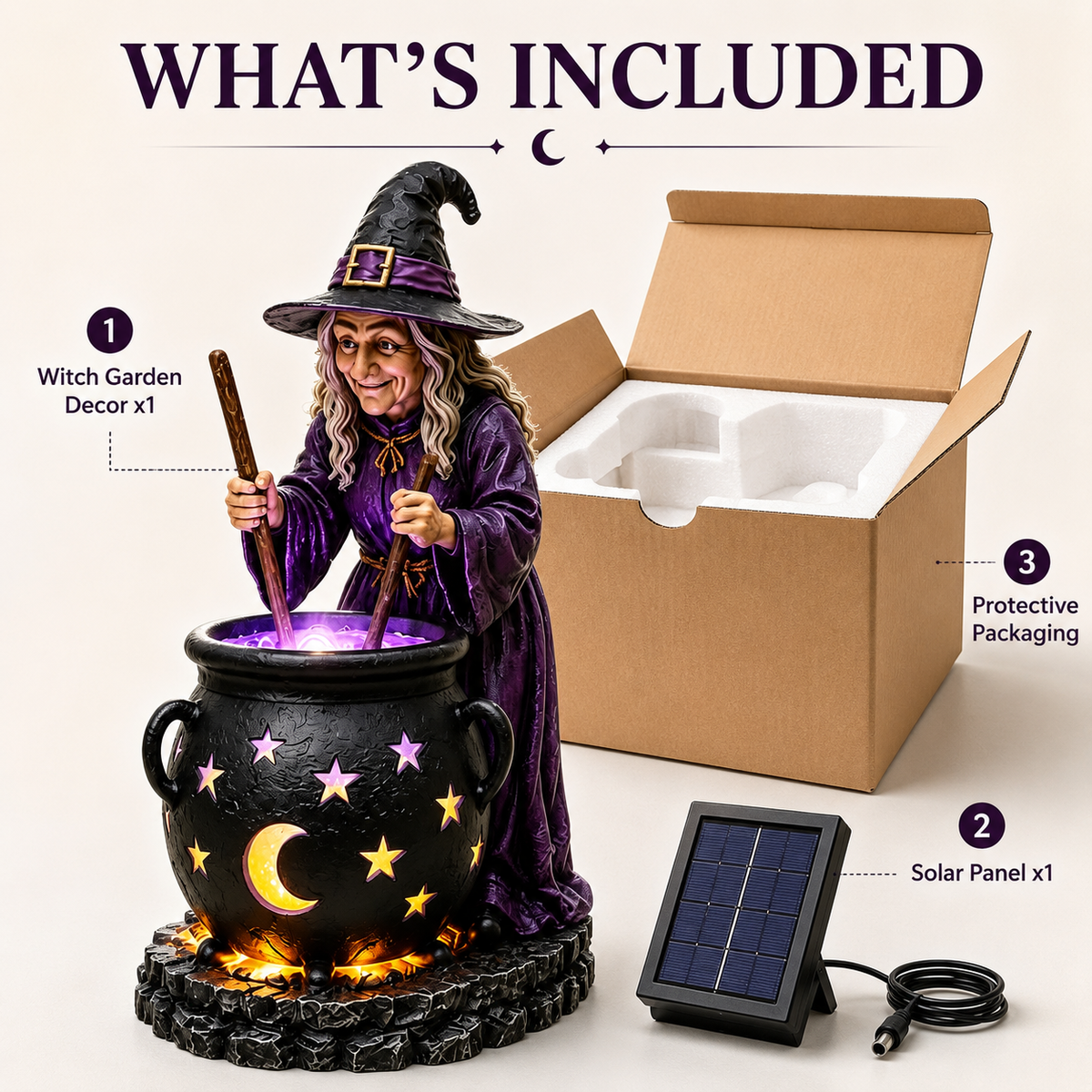 🔮Halloween Witch Glowing Cauldron Solar Light