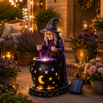 🔮Halloween Witch Glowing Cauldron Solar Light