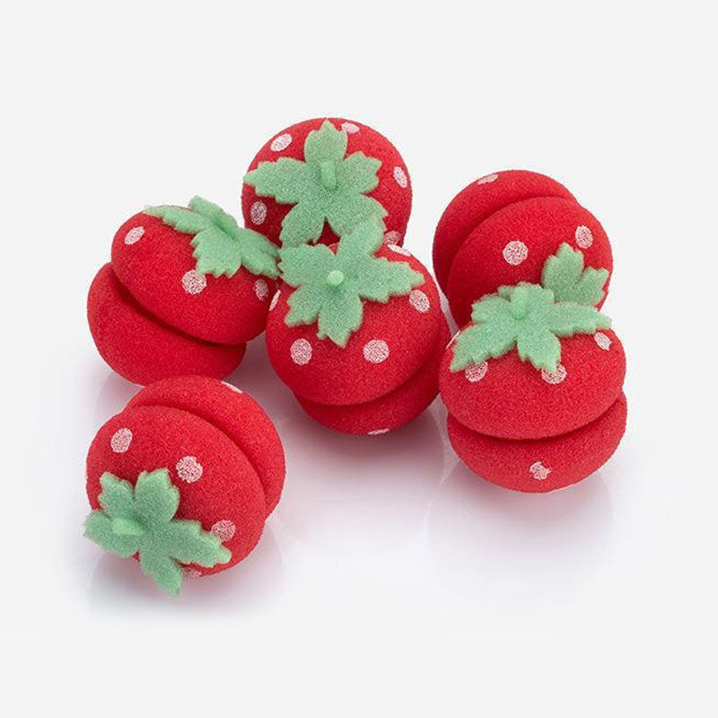 Strawberry Sponge Hair Curlers – Soft Heatless Curling Balls