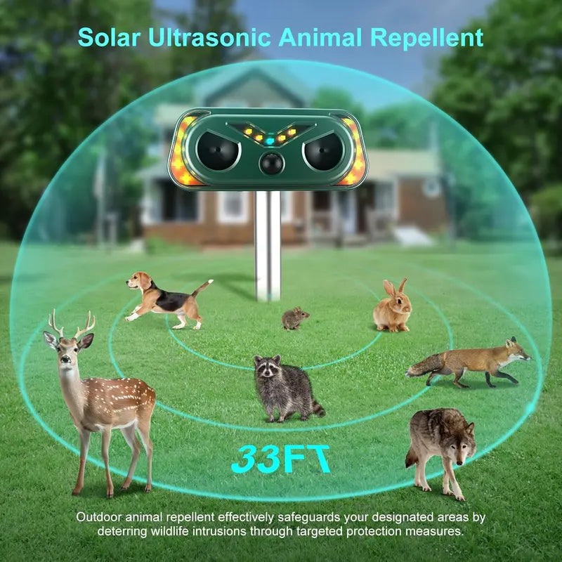 🌱Solar Motion-Activated Animal Repellent – Garden & Yard Protection