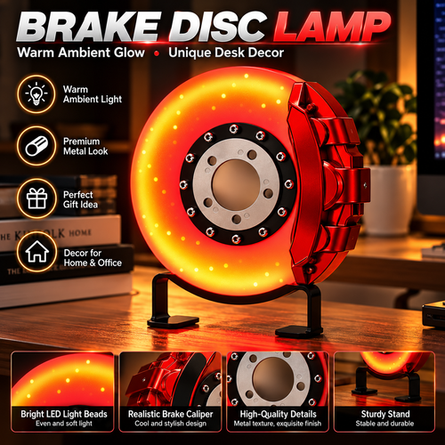 Brake Disc LED Lamp Car Guy Gifts for Men, Red