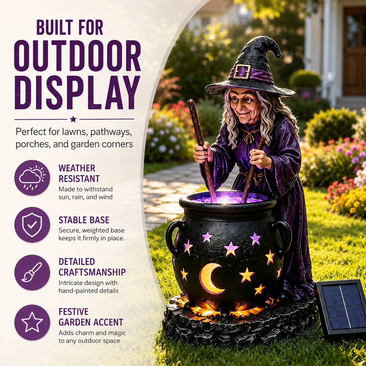 🔮Halloween Witch Glowing Cauldron Solar Light