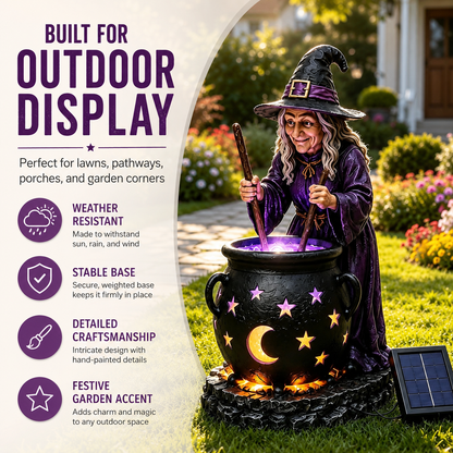 🔮Halloween Witch Glowing Cauldron Solar Light