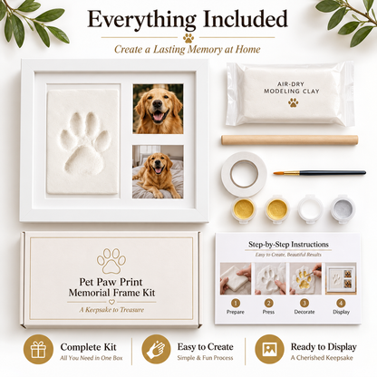 🔥DIY Clay Paw-print Keepsake Frame with Space for Two Photos
