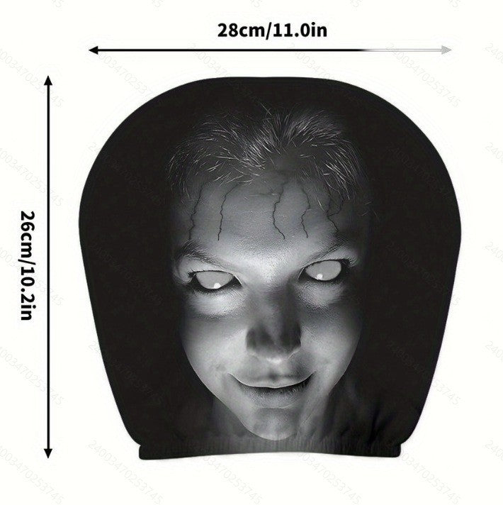 “Scary Face” Headrest Cover, Spooky-Style Stretchable Headrest Protector