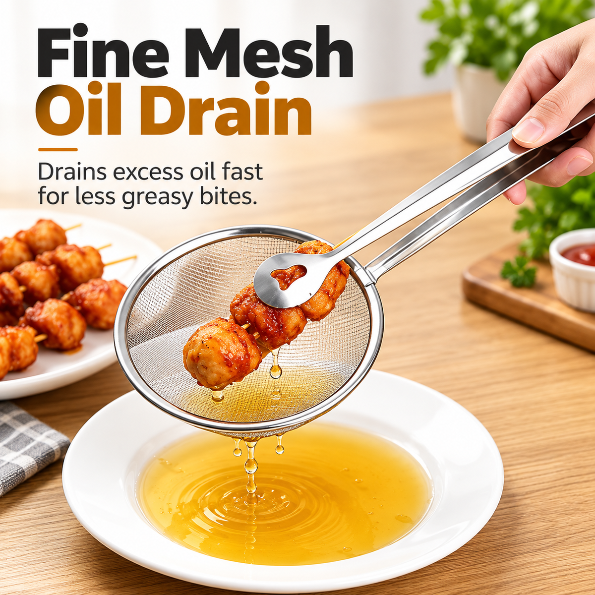 🍳2-in-1 Stainless Steel Oil Filter Clip-Suitable for fried foods