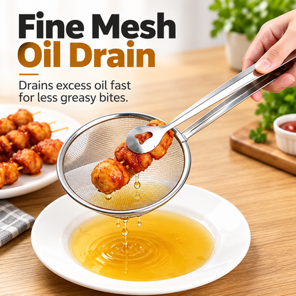 🍳2-in-1 Stainless Steel Oil Filter Clip-Suitable for fried foods