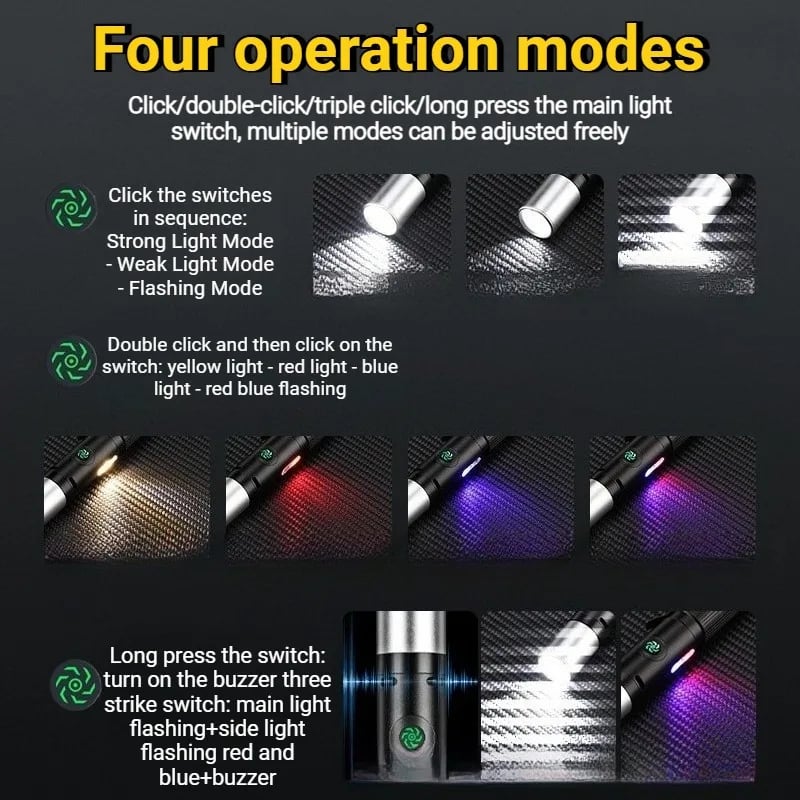 TripleGuard Stun Flashlight – Rechargeable Electric Deterrent Device with High-Intensity LED & Built-In Alarm