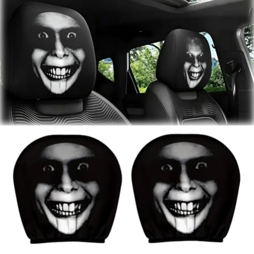 “Scary Face” Headrest Cover, Spooky-Style Stretchable Headrest Protector