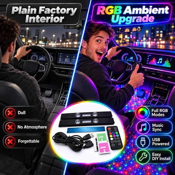 🚗✨ Wireless Car Interior LED Lights – Automatic Sensor Ambient Lighting for Cars, SUVs & Trucks