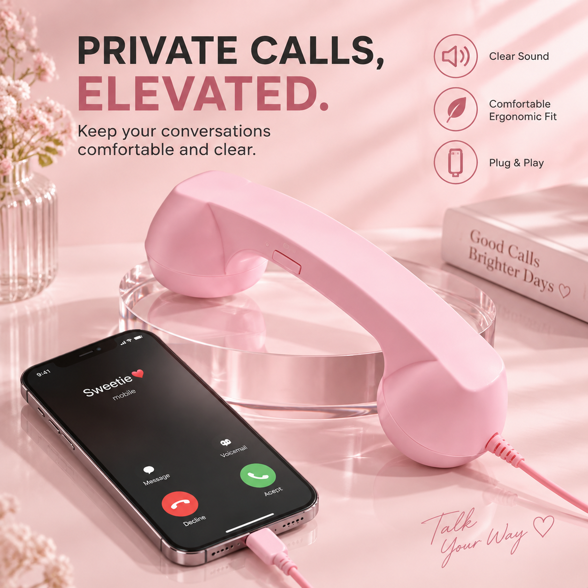 ☎️ Retro telephone handset with Type-C interface 📞