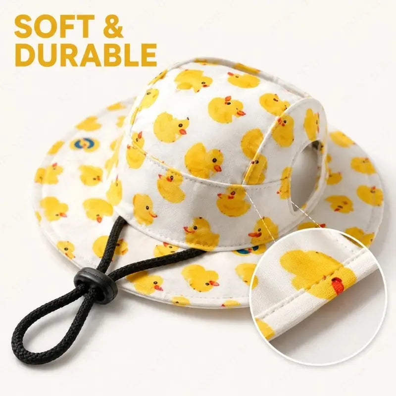 Adjustable Dog Hat Cute Print Cap for Puppies and Small Breeds