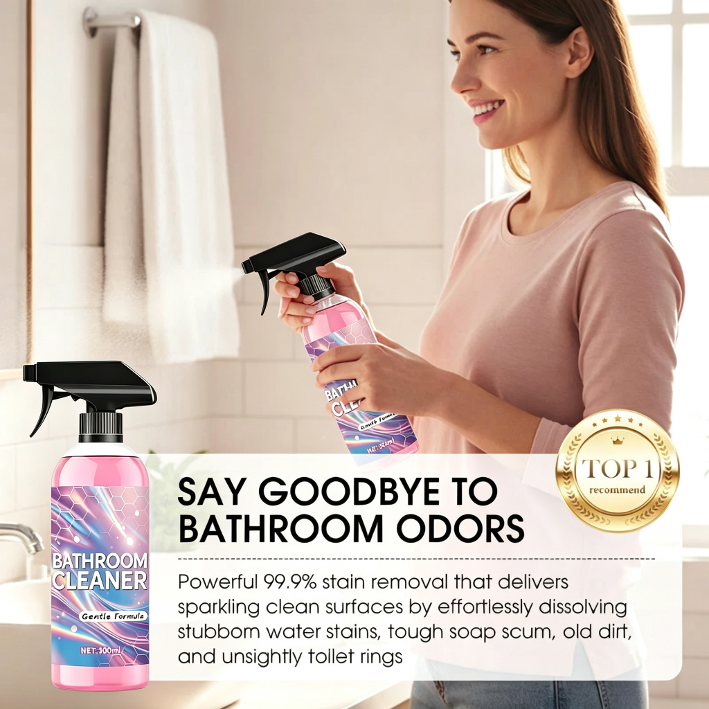 🧼 Multi-Purpose Bathroom Cleaner Spray – Water Stain, Limescale & Soap Scum Cleaner ✨