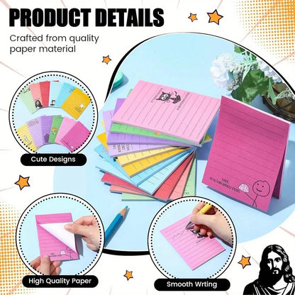 12 Pcs Funny Sticky Notes for Work 4x3 Inches Sarcastic Self Adhesive Notepads