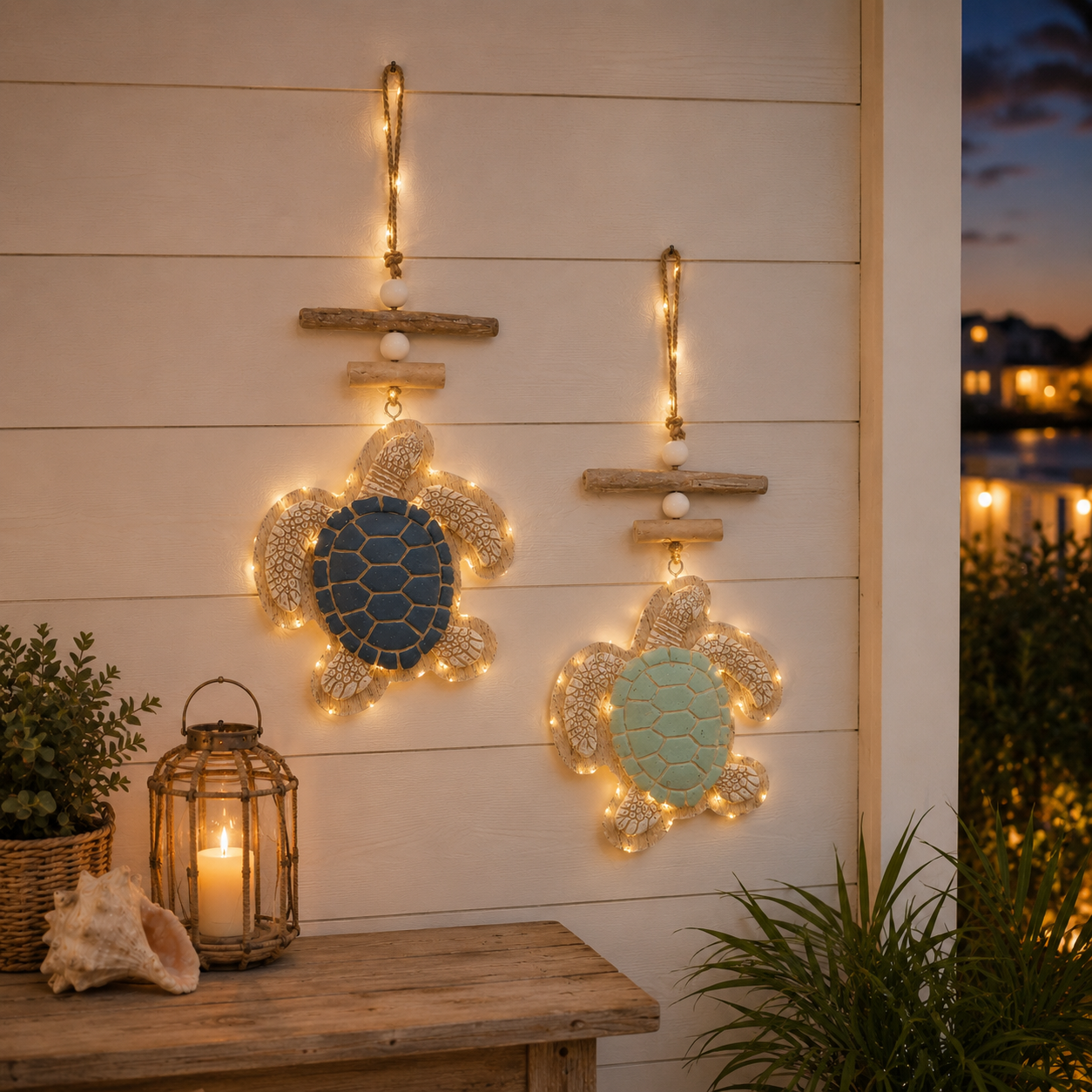Glowing Coastal Sea Turtle Wall Art