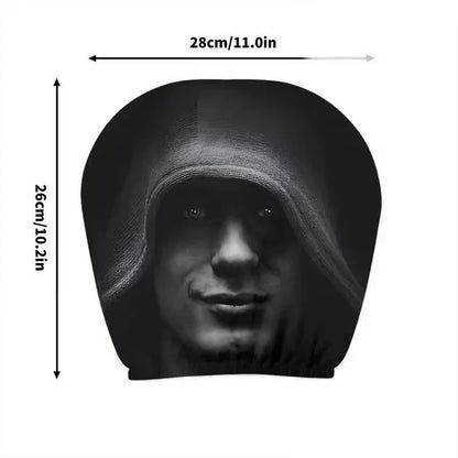 “Scary Face” Headrest Cover, Spooky-Style Stretchable Headrest Protector