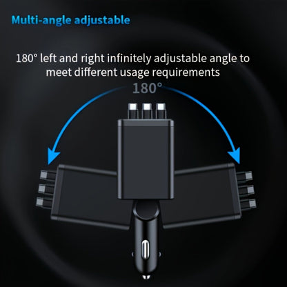 7-in-1 Car Charger Hub – 3 Retractable Cables & LED Display