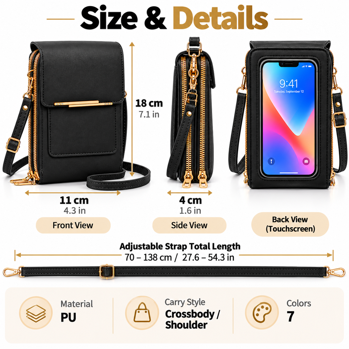 👜 Women's Touch Screen Crossbody Phone Bag · No Need to Take Out Phone 📱 — Best Gift for Her 💕