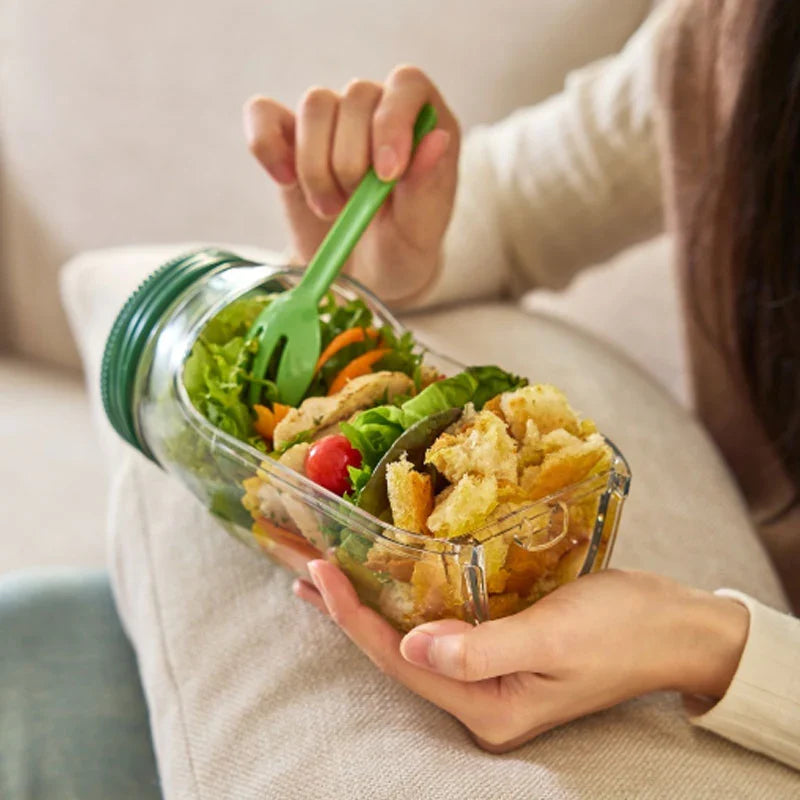 Salad Jar with Side Opening & Dressing Cup