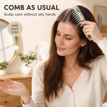 ✨ 2pcs Refillable Scalp Serum Applicator Comb – Mess-Free Rollerball Hair Oil & Scalp Care Tool