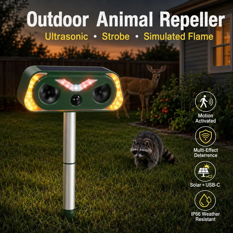 🌱Solar Motion-Activated Animal Repellent – Garden & Yard Protection