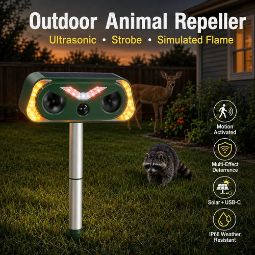 🌱Solar Motion-Activated Animal Repellent – Garden & Yard Protection
