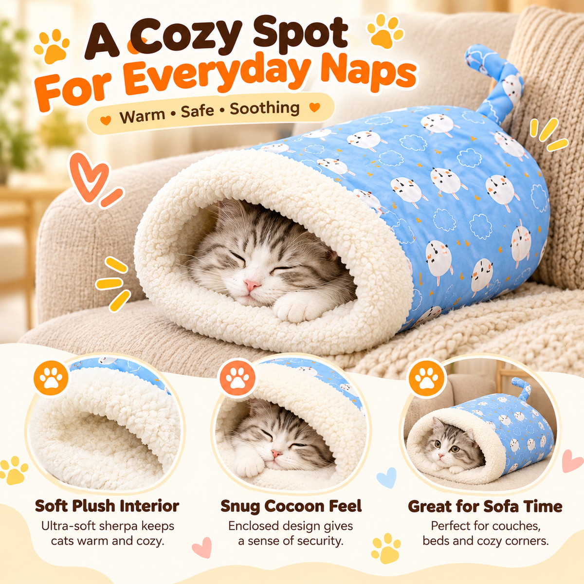 Best Pet Toys Cozy Cat Sleeping Bag