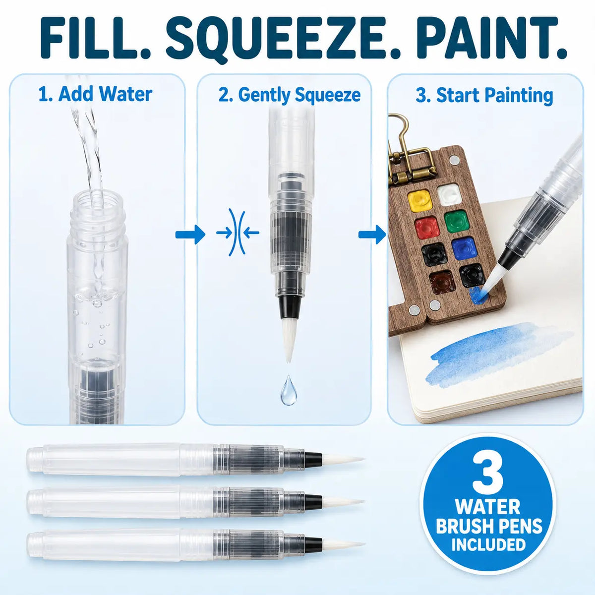 Walnut Wood Mini Watercolor Palette Kit