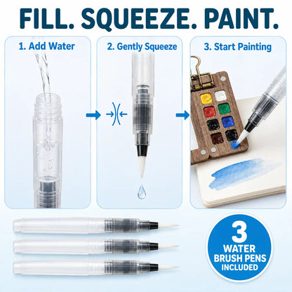 Walnut Wood Mini Watercolor Palette Kit