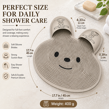 Rabbit Silicone Foot Scrubber Non-Slip Pad for Bath