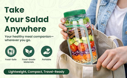 Salad Jar with Side Opening & Dressing Cup