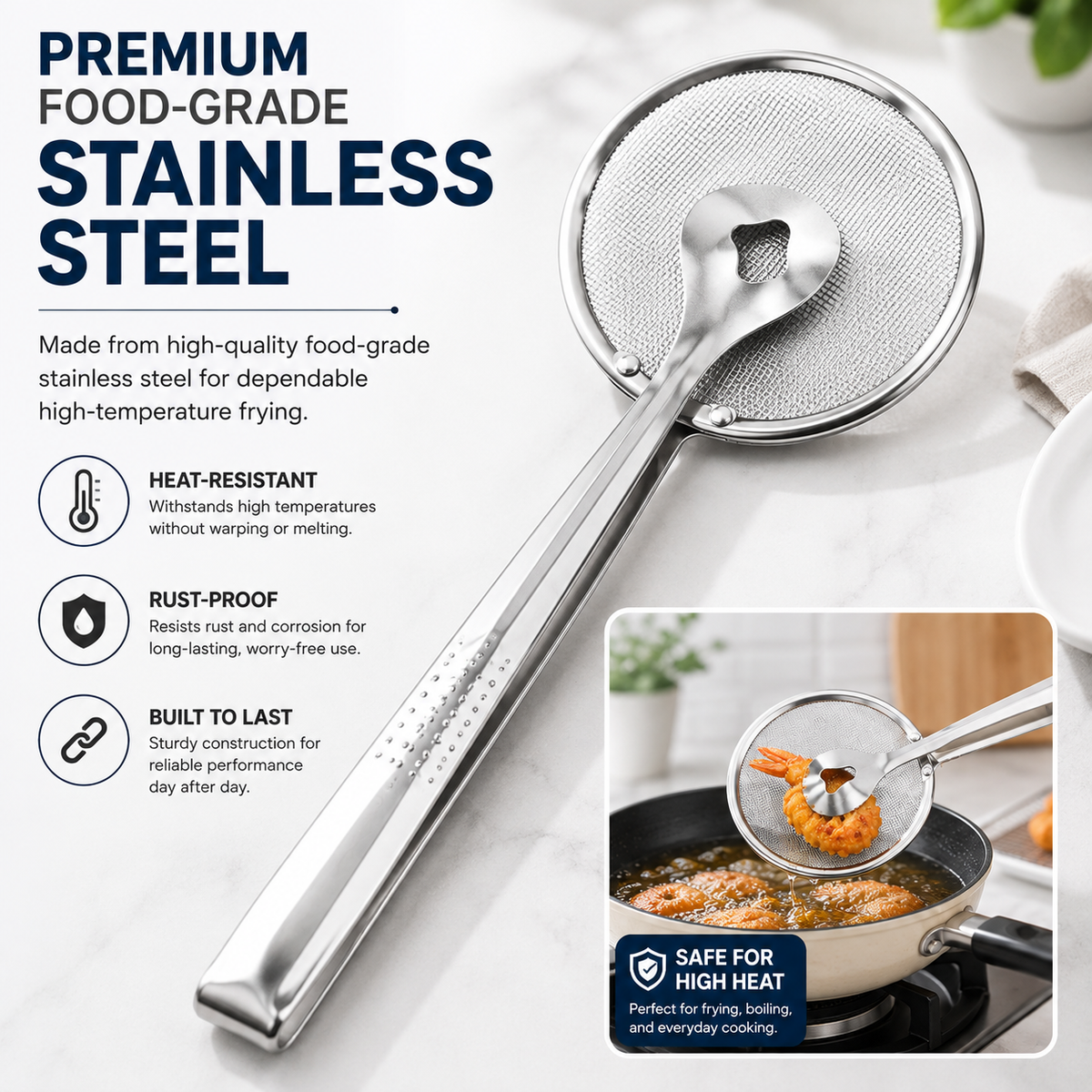 🍳2-in-1 Stainless Steel Oil Filter Clip-Suitable for fried foods