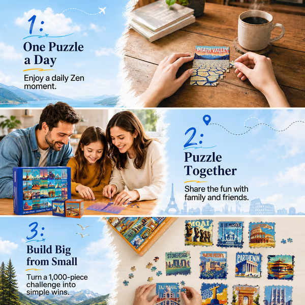 🧩24-Day Jigsaw Puzzle Advent Calendar — 1000 Pieces, 24 Mini Packs