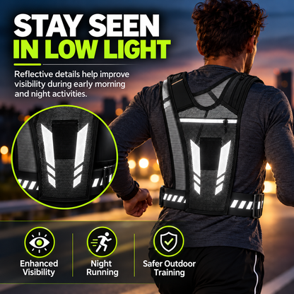 Hands-free reflective running vest