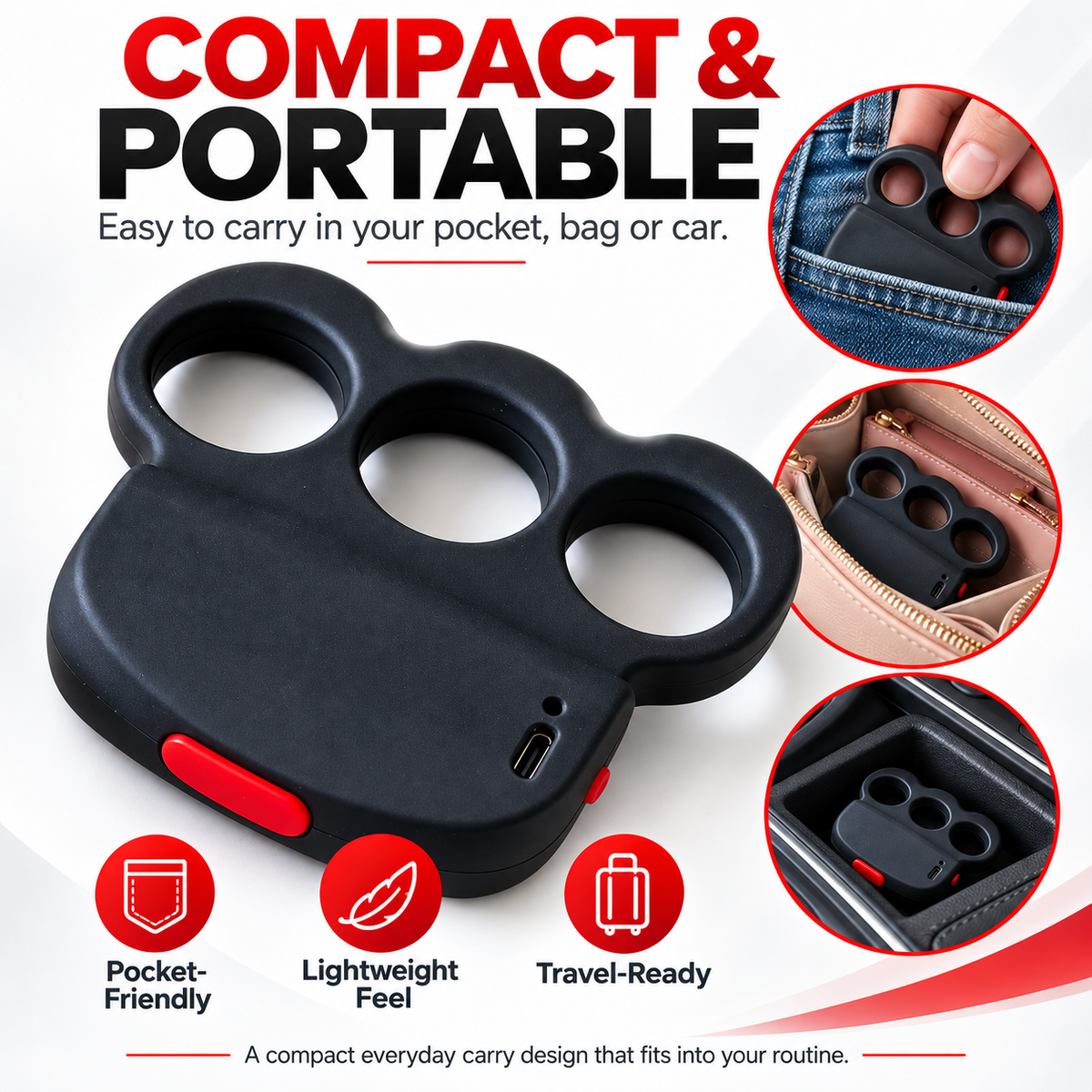 Plastic-cased three-finger knuckle duster