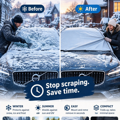 Front windshield protection Snow cover - protection for all four seasons