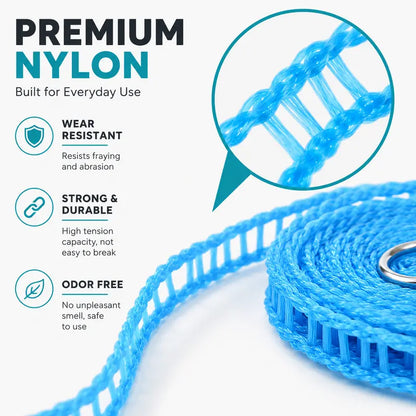 🎁 Portable Non-Slip Clothesline – Windproof Travel Laundry Line for Camping, Hotel & Home
