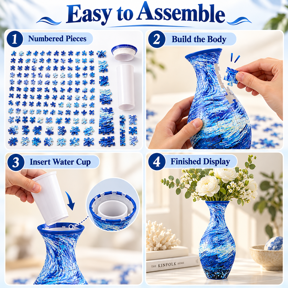 Handmade 3D Puzzle Vase Geometric DIY Decor