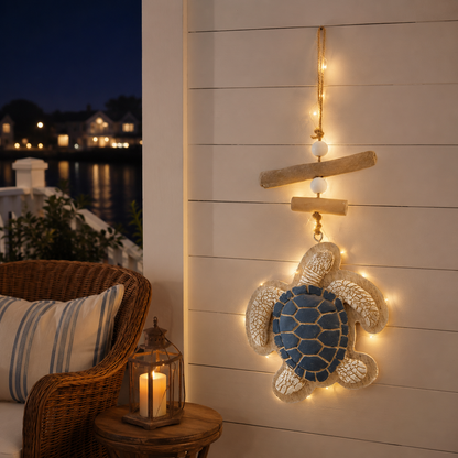 Glowing Coastal Sea Turtle Wall Art