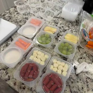 Reusable Snack Containers 2 Compartment with Lids