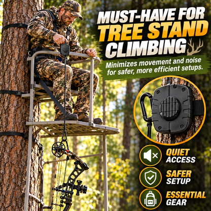 Treestand Gear Hoist - Retractable Bow & Gear Hoist for Hunting，Bow Rope with Crank Handle for Easy Rope Rewinding