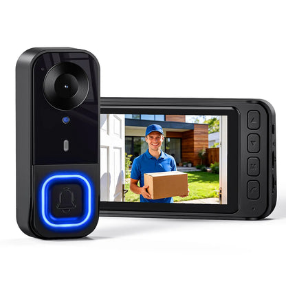 1080P Wireless Doorbell Camera with 4.3in Monitor No WiFi